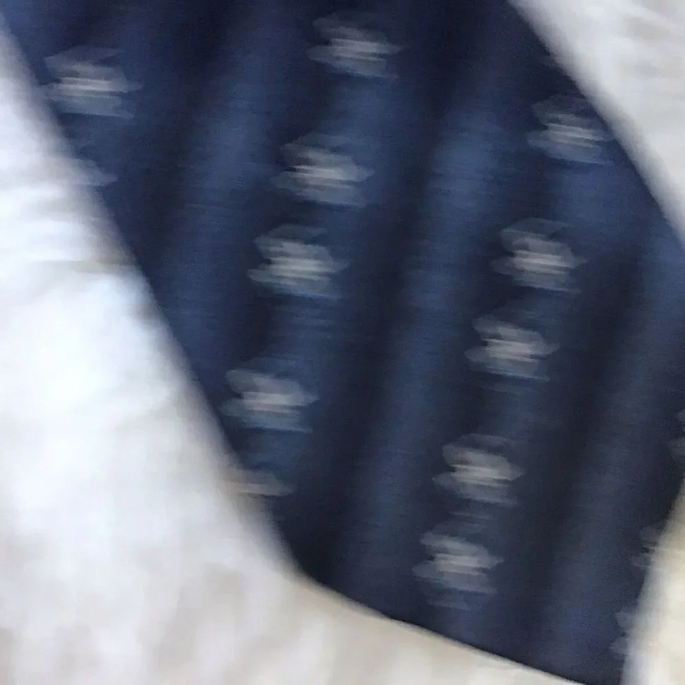 David Taylor Neck Tie Blue Geometric Stripe 3.5 Inches Wide